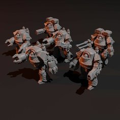 Игровые фигурки Attack Walkers 5шт. 6.5 см (Mini-Dreadnought) Warhammer 40K (Space Marine 40K) (Warhammer, Вархаммер) Дредноут Нет бренда