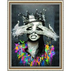 Алмазная мозаика "Разноцветная королева" круглые стразы на подрамнике 40х50 см, HWA4419 Paintboy