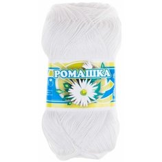 Пряжа ПНК Кирова Ромашка белый (101), 100%мерсеризованный хлопок, 320м, 75г, 1шт