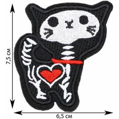 Нашивка, шеврон, патч (patch) Кот рентген, размер 7,5*6,5 см Rocknrolla