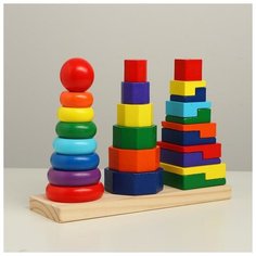 Логическая пирамидка "Большое трио" 27,5х9х20 см Нет бренда