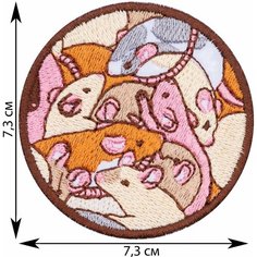 Нашивка, шеврон, патч (patch) Крысы, размер 7,3*7,3 см Rocknrolla