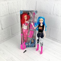 Кукла шарнирная типа Барби / рок-звезда с гитарой / Lets Rock / 29см, 5 в ассортименте , для девочки без бренда