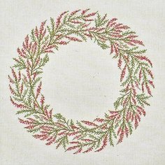 Скатерть "Венок из вереска" #06-5286 Haandarbejdets Fremme Набор для вышивания 140 x 140 см Счетный крест