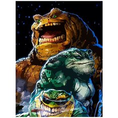 Картина по номерам на холсте Игра battletoads (боевые черепахи, ретро, 16 bit, 8 bit) - 8270 В 30x40