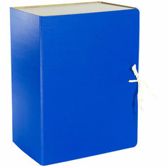 Короб архивный с завязками OfficeSpace разборный, БВ, 150мм, сплошной, синий, клапан МГК, 318730