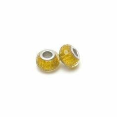 Бусины стеклянные арт. PN-8542092 цв. желтый 14 мм in Ø5 мм Tesoro