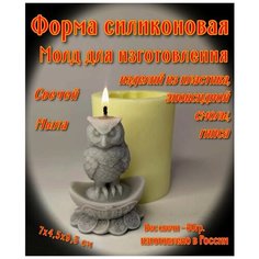 Силиконовая форма "Филин на слитке", молд для изготовления свечей, мыла, изделий из гипса, эпоксидной смолы. Rus Mold