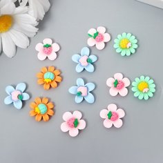 Арт Узор Декор для творчества пластик "Урожай в цветке" набор 12 шт микс 2х2 см