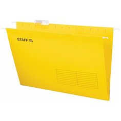Подвесные папки A4/Foolscap (404х240 мм) до 80 л, комплект 10 шт, желтые, картон, STAFF, 270935