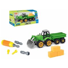 Развивающая детская игрушка конструктор машинка трактор с прицепом, 39*14,3*14,7, 3503 Zhorya