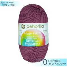 Пряжа Пехорка "Детская новинка" №021 Брусника, 100% объёмный акрил, 50гр. 200м. 10шт.