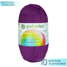 Пряжа Пехорка "Детская новинка" №179 Фиалка, 100% объёмный акрил, 50гр. 200м. 10шт.