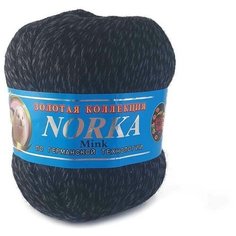 Пряжа NORKA col.235, черный меланж (48% пух норки, 52% козий пух, 350 м./50 гр.) Color City
