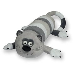 Мягкая игрушка Кот батон полосатый серый 80 см китай