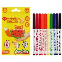 Фломастеры 10 цв "Ароматные" Каляка-Маляка, кругл корп, вентилир колпач, картон уп 9858438