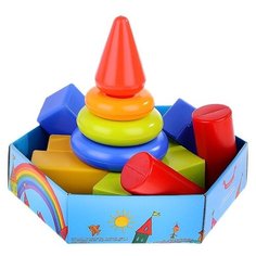 Набор развивающий /Клепа/ пирамида+фигуры (в дизайн упаковке, 16 дет.) РосИгрушка