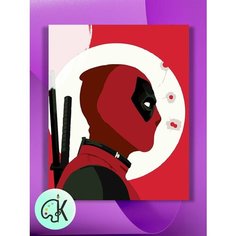 Картина по номерам на холсте В Профиль - Дедпул, 40 х 60 см КУЛЬТУРА ЦВЕТА