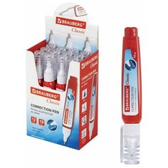 Ручка - корректор BRAUBERG, 10 мл, металлический наконечник, 12 шт.