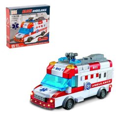 Конструктор блочный "Скорая помощь", световые и звуковые эффекты, ездит, 48 деталей Нет бренда