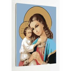 Картина по номерам на стену Икона30х40 Пресвятая Богородица. Раскрасим сами