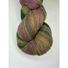 Пряжа для вязания шерсть 6/1 art green-lilac 183-193 грамма Нет бренда