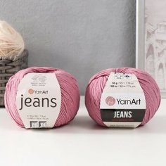 Пряжа "Jeans" 55% хлопок, 45% акрил 160м/50гр (65 увядшая роза) Yarn Art