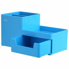 Подставка для канцелярских принадлежностей Deli Rio синий, 4 отделения (EZ25130)