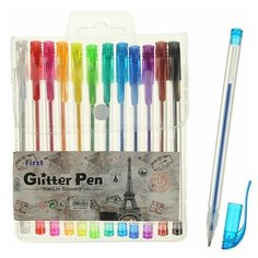 Набор гелевых ручек, 12 цветов, металлик Noname