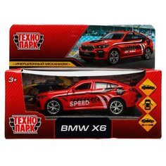 Машина металл BMW X6 спорт длина 12 см, двери, багаж, инер Технопарк