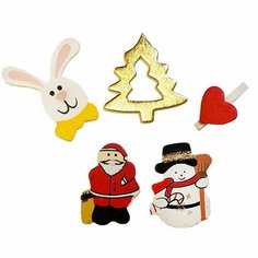 Деревянные фигурки для пэчворка, аппликации, оформления одежды, вышивки, открыток, фотографий и других видов рукоделия (Новый Год) RTO