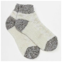 Носки детские шерстяные укороченные, цвет белый/серый, размер 20-22 Стильная шерсть