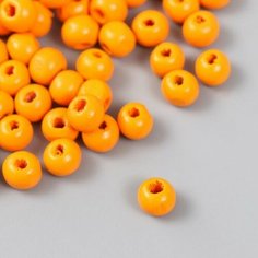 Бусины для творчества дерево "Папайя" d-0,8 см, набор 20 гр Нет бренда