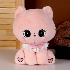 Мягкая игрушка Котик, 23 см, цвет розовый Made in China