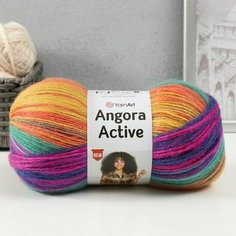 Пряжа "Angora Active" 20% мохер, 80% акрил 500м/100гр (850 радуга) Нет бренда