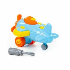 Конструктор полесье Транспорт Самолёт 19 элементов в пакете, голубой