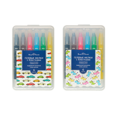 Мелки гелевые с блестками Happy Color 6 цветов Bruno Visconti