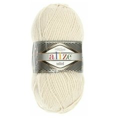 Пряжа "Superlana midi" 25процентов шерсть, 75процентов акрил 170м/100гр (599 слоновая кость) Alize