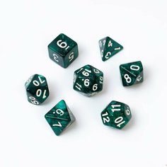 Набор кубиков для D&D (Dungeons and Dragons, ДнД), серия: D&D, "Темный циан", 7 шт Россия