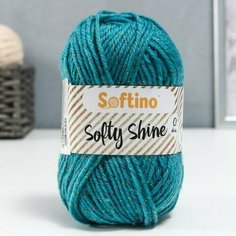 Пряжа 70% акрил, 30% шёлк "Softy Shine" 50 гр 85 м цвет 12 морская волна 7656185 Softino