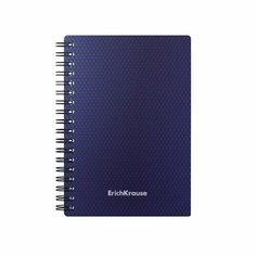 Тетрадь А6 (102 x 146 мм), 80 листов в клетку на спирали Total Blue, пластиковая обложка, блок офсет, белизна 100%, синяя Россия
