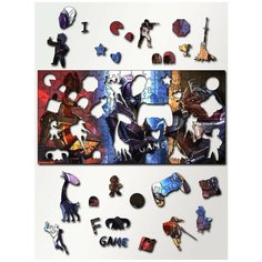 Пазл деревянный с фигурками 46х23 см Игра Mass Effect Масс Эффект - 611 Creative Wood