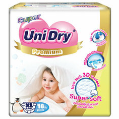 Ультрамягкие детские подгузники UNIDRY Siper Soft, XL, 12-17 кг, 18шт