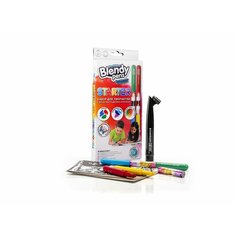 Набор фломастеров-хамелеонов Blendy pens 4 шт. на водной основе с колпачком-блендером для смешивания цветов, раскрасками, трафаретами и аэрографом