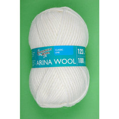 Пряжа Семеновская Arina Wool (Арина ЧШ) ультрабелый (964), 95%шерсть/5%акрил, 123м, 100г, 2шт