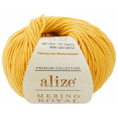 Пряжа Alize Merino royal шафран (02), 100%шерсть, 100м, 50г, 3шт