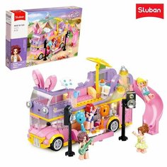 Конструктор Розовая мечта «Мультимедийный автобус», 412 деталей Sluban
