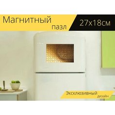 Магнитный пазл "Корзина, плетеный стул, плетение корзины" на холодильник 27 x 18 см. Lots Prints