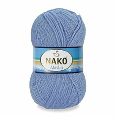 Пряжа NAKO ALASKA (Nako), голубой - 13266, 5% мохер, 15% шерсть, 80% акрил, 5 мотков, 100 г, 270 м.