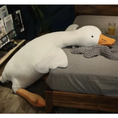 Мягкая игрушка-подушка Гусь 130 см, белый Без бренда